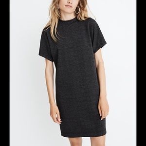 Madewell Mockneck Tee Dress in Glen Plaid